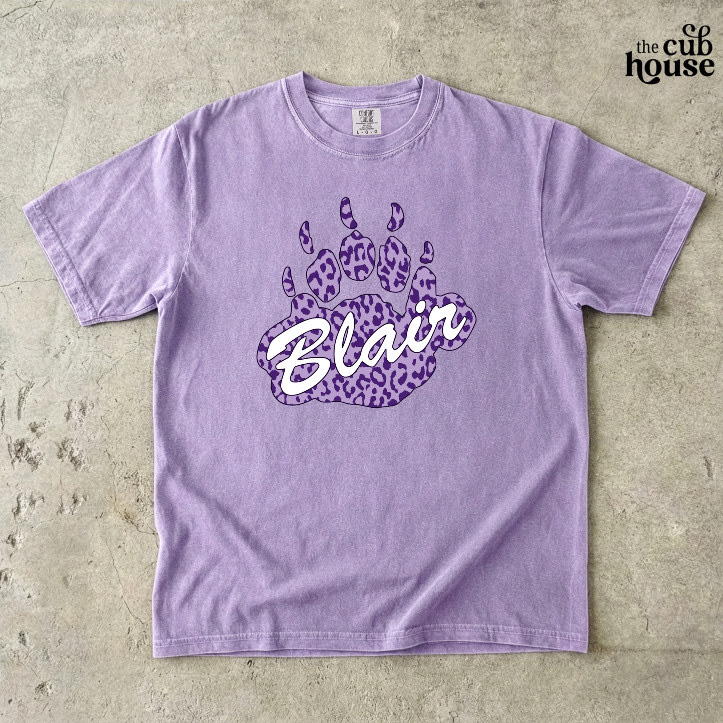 Blair • Purple Cheetah Print Logo (0273)