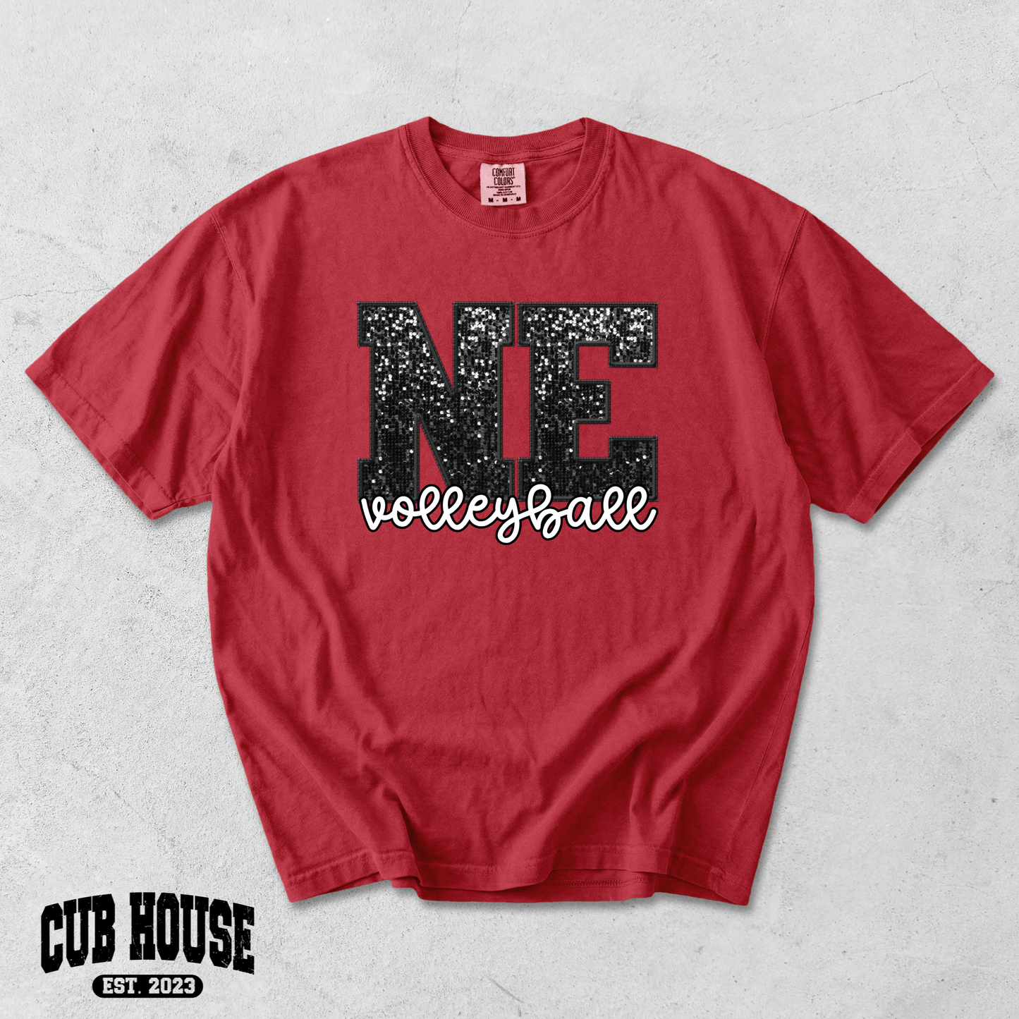 Nebraska • Faux Sequin Volleyball (0300)