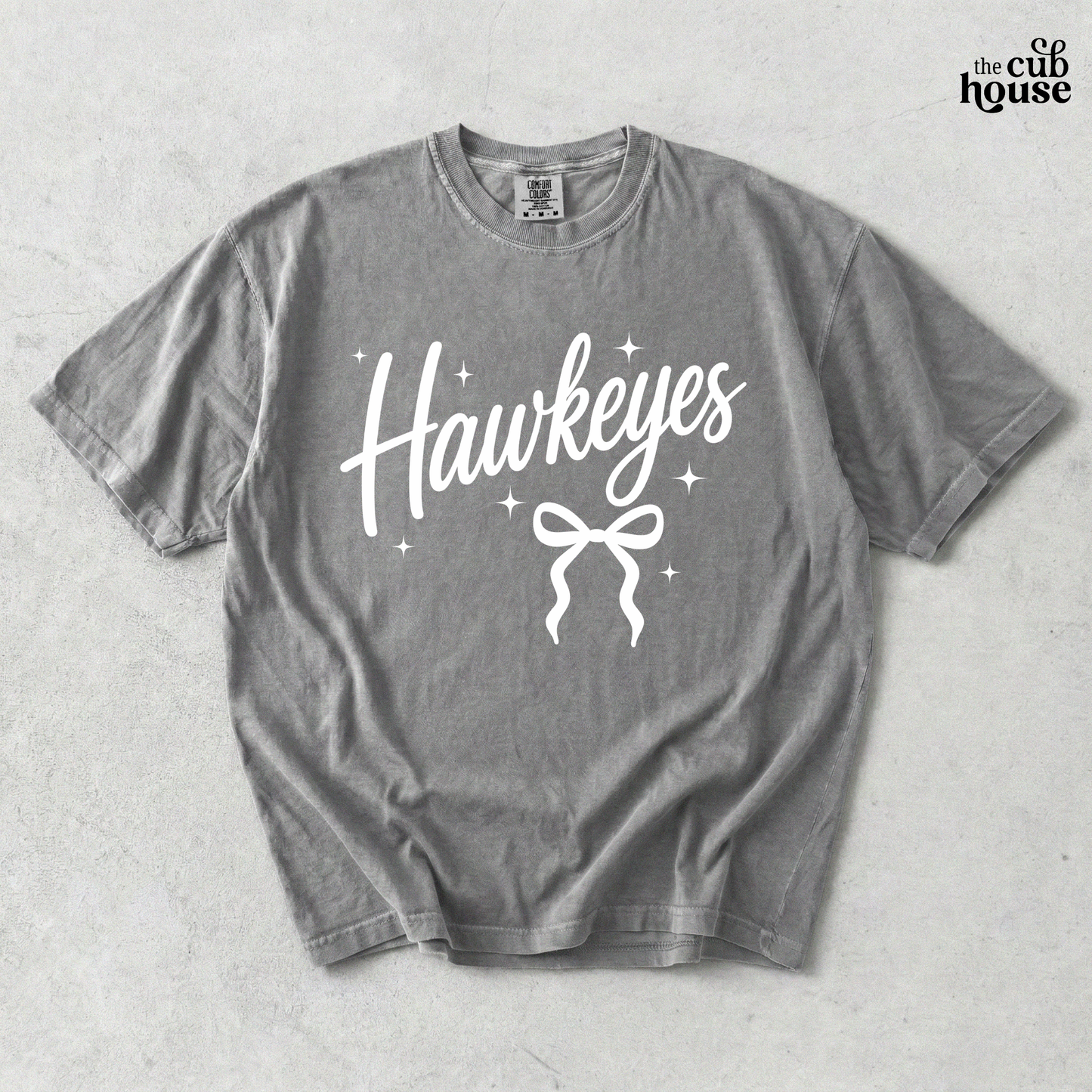 Iowa • Hawkeyes Bow Script - white (0263)