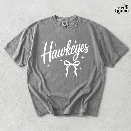 Iowa • Hawkeyes Bow Script - white (0263)