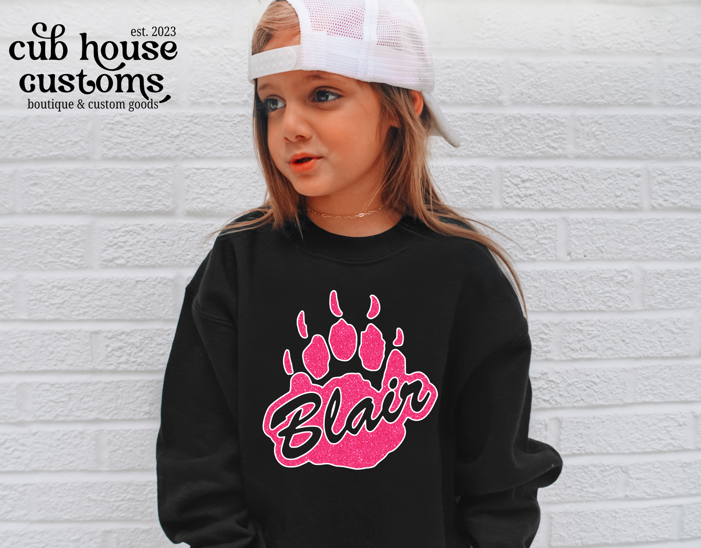 BLAIR • PINK FAUX SPARKLE LOGO