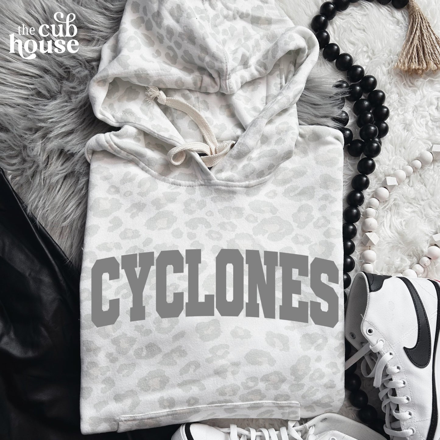 Cyclones • Gray White Leopard Hoody (0036)