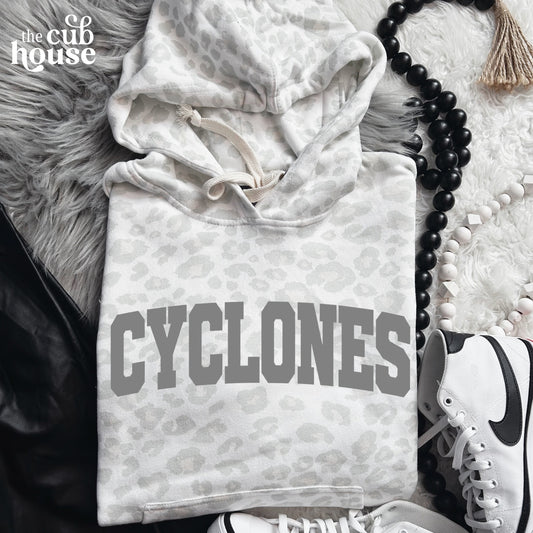 Cyclones • Gray White Leopard Hoody (0036)