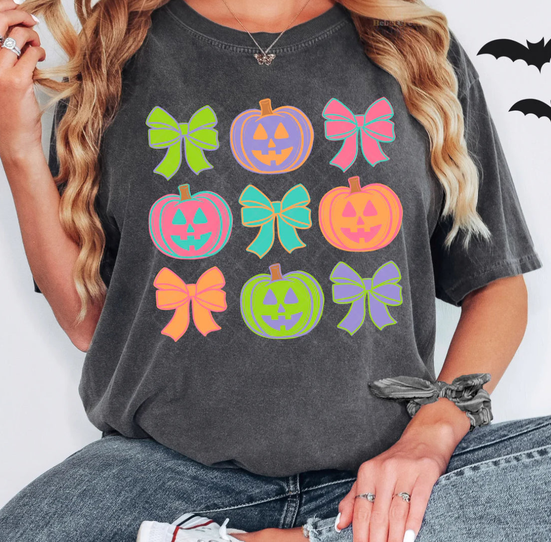 HALLOWEEN & FALL • NEON PUMPKIN BOW COLLAGE