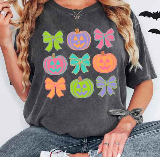 HALLOWEEN & FALL • NEON PUMPKIN BOW COLLAGE
