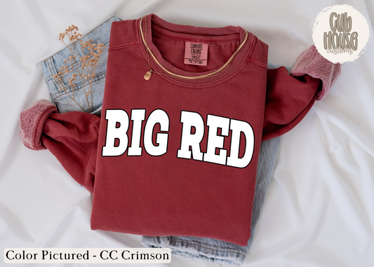 NEBRASKA • WHITE BIG RED WITH BLACK OUTLINE