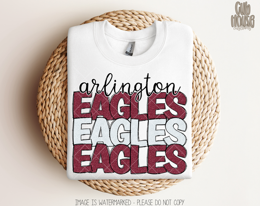 ARLINGTON • FAUX GLITTER STACKED EAGLES