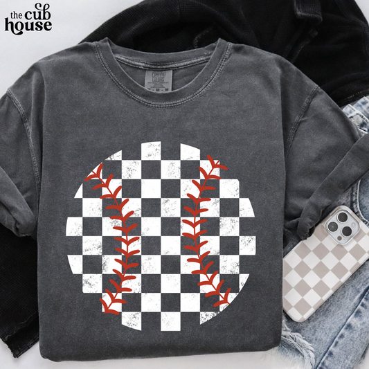 Baseball • Distressed Checkered Baseball (0209)