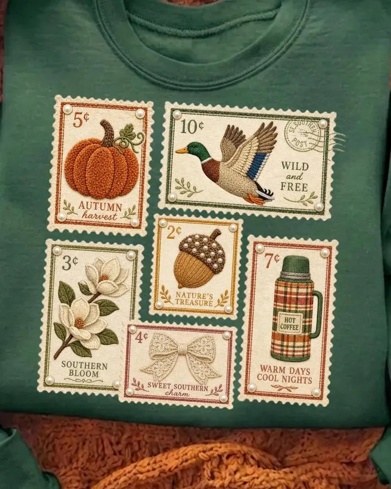 Fall + Halloween •  Postage Stamps