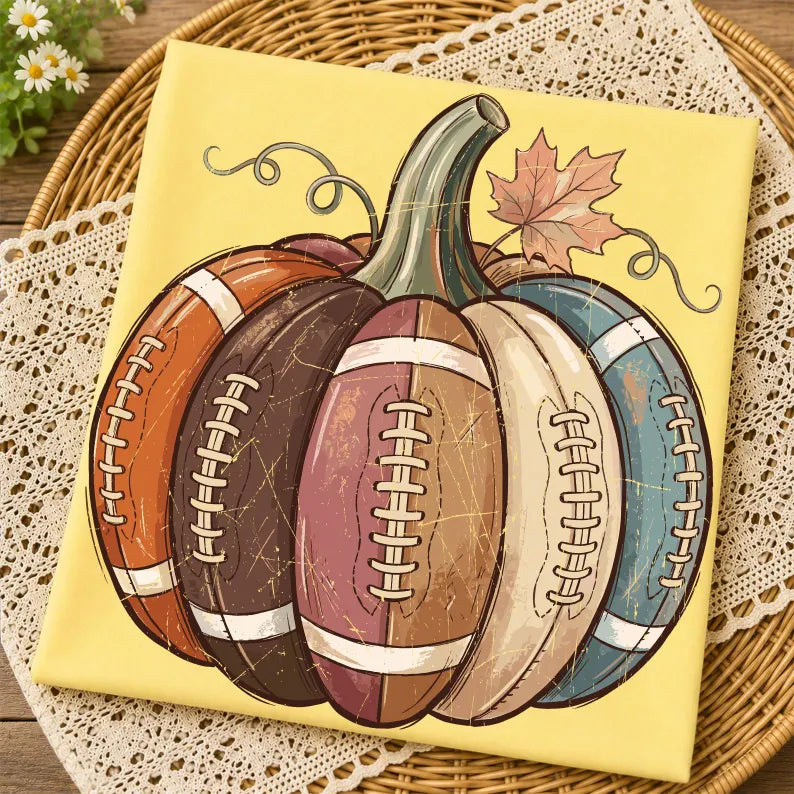 Fall + Halloween •  Football Pumpkin
