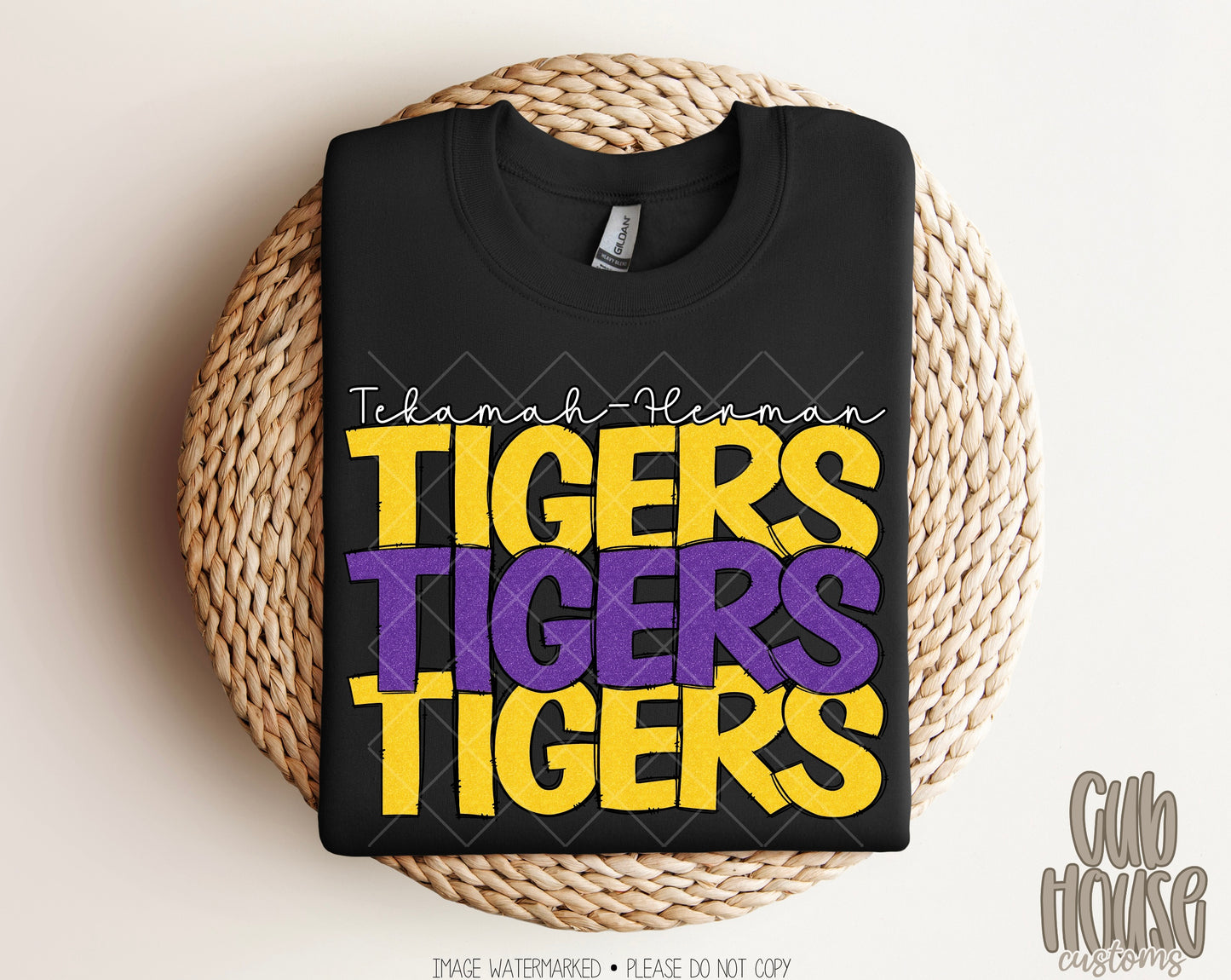 TEKAMAH-HERMAN TIGERS • FAUX GLITTER STACKED TIGERS