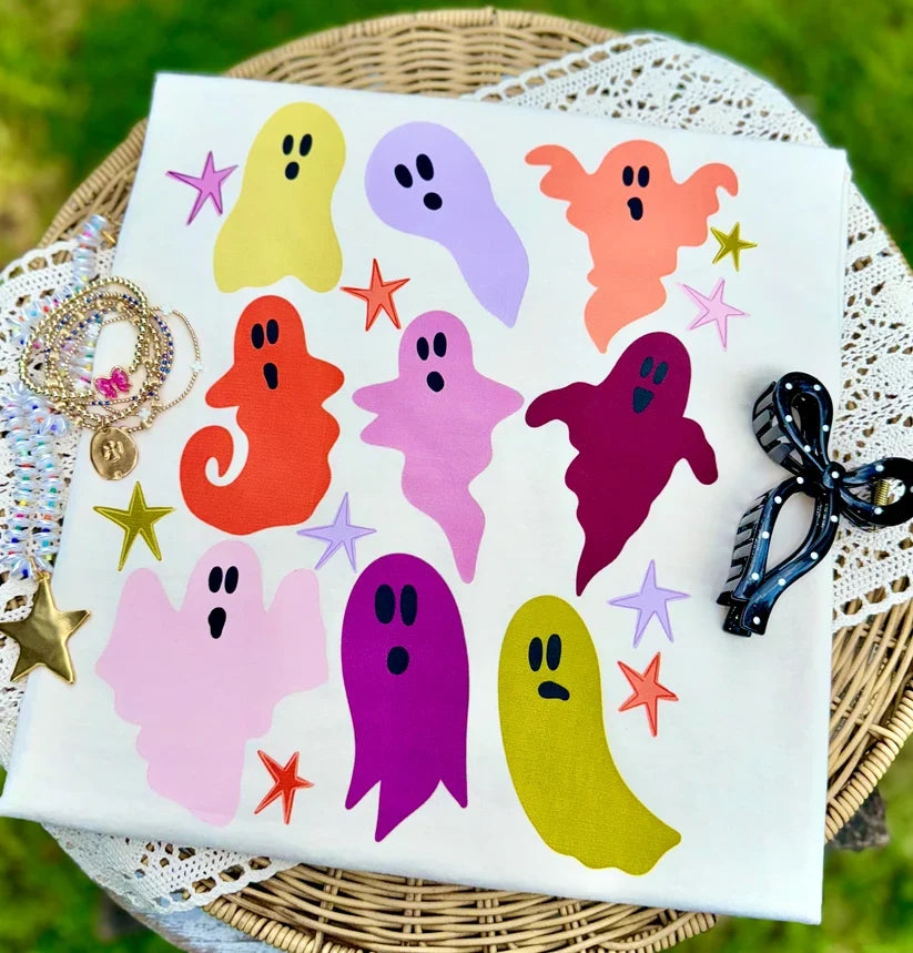 Fall + Halloween •  Colorful Ghosts