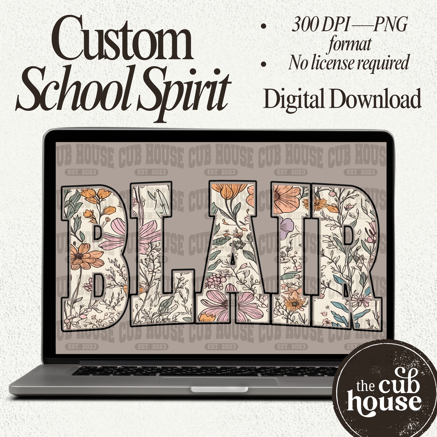 *Digital Download* Custom Floral Name (0003)