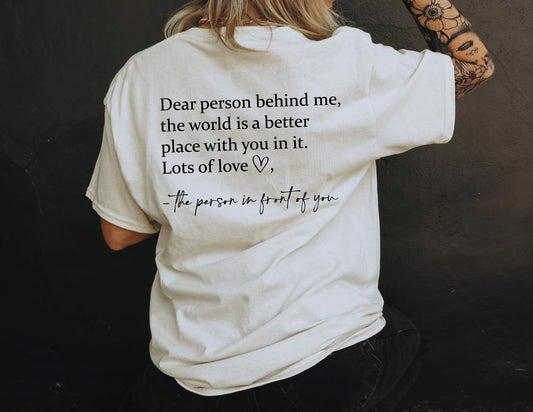 FAITH & INSPIRATION • DEAR PERSON BEHIND ME (BLACK TEXT)