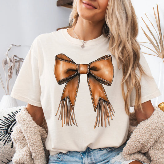 WESTERN & FARM • BROWN FRINGE BOW