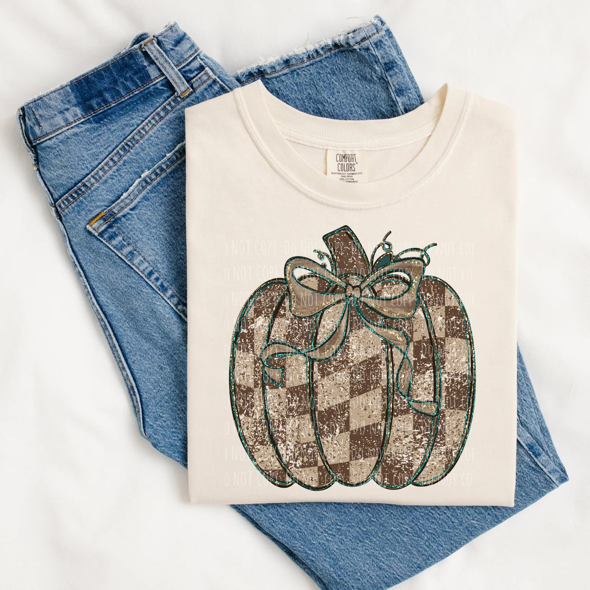 Fall + Halloween •  Checkered Pumpkin