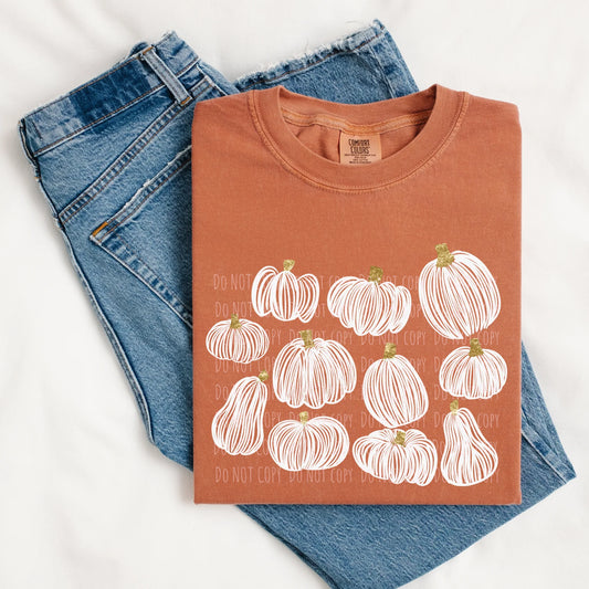 Fall + Halloween •  White Pumpkin Doodles